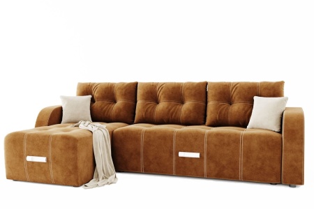 Диван Угловой Сан-Франциско Ножками-Кубышками Ш-2670 х Г-1570 х В-800 мм/Спальное место Ш-1570 х Г-2270 мм