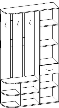 Прихожая Надин МДФ/Разные Цвета (1,1х2,0х0,35)