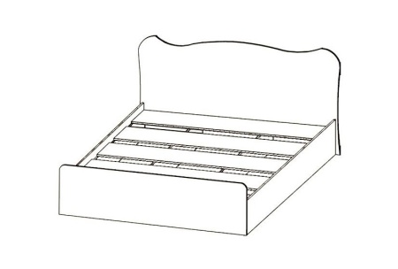 Кровать Каролина-7 МДФ 1,64х0,9х2,03 (сп.м.1,6х2,0)/Разные Цвета 